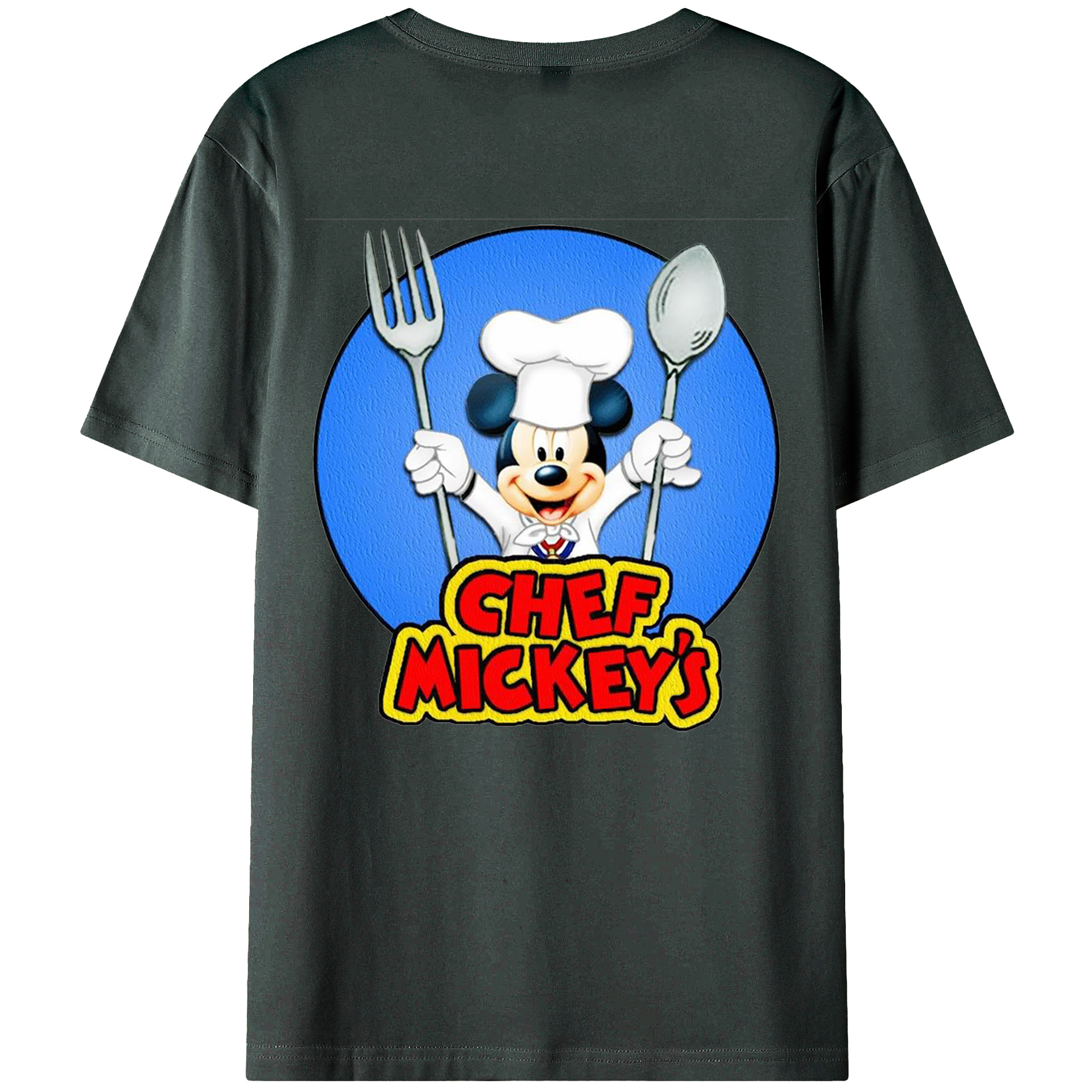 ミッキーマウス Mickey Mouse 綿100％ メンズ半袖Tシャツ（バックプリント） 通気性